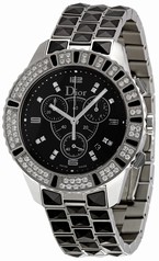 Dior Christal Chronograph Diamond Black Dial Watch CD11431CM001