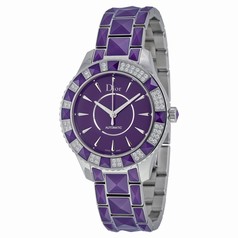 Dior Christal Purple Dial Diamond Purple Sapphire Automatic Ladies Watch CD144515M001
