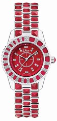 Dior Christal Red Dial Diamond Ladies Watch CD11211DM001
