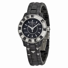 Dior Dior VIII Black DIal Ceramic Diamond Ladies Watch CD1221E1C001