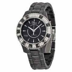 Dior VIII Automatic Diamond Black Ceramic Ladies Watch 1235E0C001