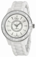 Dior VIII Automatic Diamond Mother of Pearl Dial White Ceramic Ladies Watch CD1245E3C003