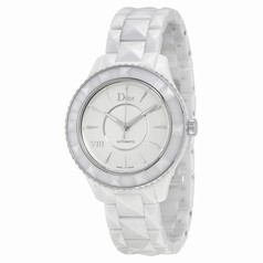 Dior VIII Automatic White Dial White Ceramic Ladies Watch CD1245E3C001