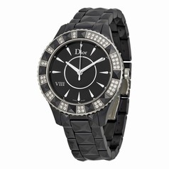 Dior VIII Christal Diamond Black Ceramic Ladies Watch CD1241E0C001