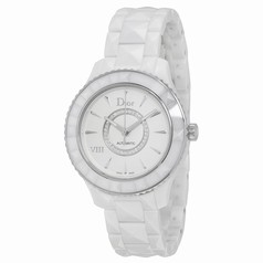 Dior VIII Diamond Automatic White Ceramic and Stainless Steel Ladies Watch CD1245E3C002