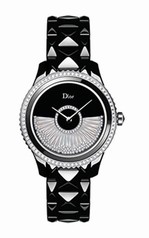 Dior VIII Grand Bal "Drape" Black Mother of Pearl Ceramic Ladies Watch CD124BE3C003