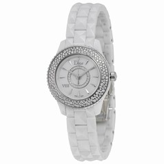 Dior VIII Mother of Pearl White Hi Tech Ceramic Diamond Ladies Watch CD1221E4C001