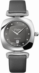 Glashutte Pavonina Gray Dial Satin Diamond Ladies Watch 1-03-01-06-12-02