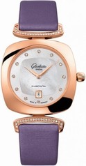 Glashutte Povonina Mother of Pearl Dial 18K Rose Gold Diamond Ladies Watch 1-03-01-08-05-02