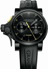 Graham Chronofighter Black Dial Black Rubber Automatic Men's Watch 2TRABB11A