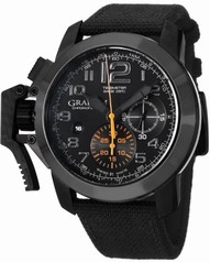 Graham Chronofighter Oversize Automatic Chronograph Black Dial Black Techno Fabric Men's Watch 2CCAUB01A