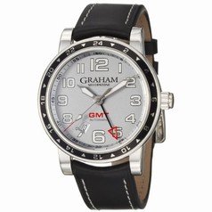 Graham Silverstone Silver Dial Black Leather Men's Watch 2TZAS.S01A