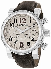 Graham Silverstone Vintage 30 Chronograph Beige Dial Brown Leather Men's Watch 2BLFSW06A