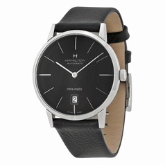 Hamilton Intra-Matic Black Dial Leather Men's Watch H38455731