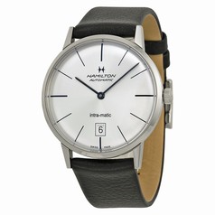 Hamilton Intra-Matic Silver Dial Leather Men's Watch H38455751