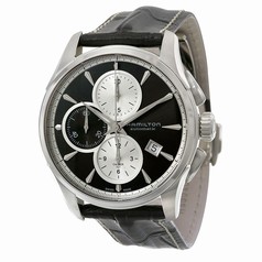 Hamilton Jazzmaster Chronograph Grey Dial Black Leather Men's Watch H32596781