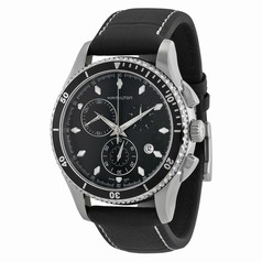 Hamilton Jazzmaster Seaview Chronograph Black Dial Black Leather Men's Watch H37512731