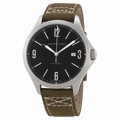 Hamilton Khaki Aviation Automatic Black Dial Olive Leather Men's Watch H76665835