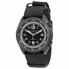 Hamilton Khaki Aviation Pilot Pioneer Automatic Black Dial Black NATO Canvas Men's Watch H80485835