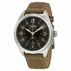 Hamilton Khaki Field Mechanical Black Dial Green Leather Men's Watch H70505833