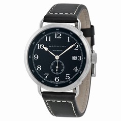 Hamilton Khaki Navy Pioneer Automatic Black Dial Black Leather Men's Watch H78415733