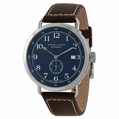 Hamilton Khaki Navy Pioneer Automatic Navy Dial Brown Leather Men's Watch H78455543