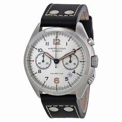 Hamilton Khaki Pilot Pioneer Automatic Chronograph Ivory Dial Black Leather Men's Watch H76416755
