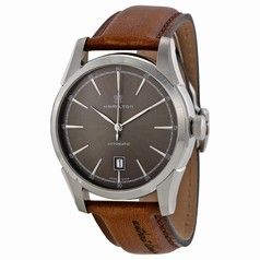 Hamilton Spirit of Liberty Automatic Grey Dial Brown Leather Men's Watch H42415591