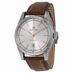 Hamilton Spirit of Liberty Automatic Silver Dial Brown Leather Men's Watch H42415551