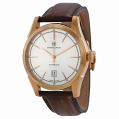 Hamilton Timeless Spirit Of Liberty Automatic Silver Dial Brown Leather Men's Watch H42445551