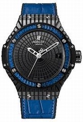 Hublot Big Bang Caviar Black Dial Blue Gummy Alligator Men's Watch 346CD1800LR1901
