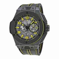 Hublot Big Bang Ferrari Chronograph Skeleton Dial Black Leather Men's Watch 401.CQ.0129.VR