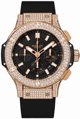 Hublot Big Bang Gold Dial Black White Diamonds Men's Luxury Watch 301.PX.1180.RX.1704