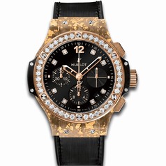 Hublot Big Bang Gold Linen Natural Gold Black Diamond Dial Limited Edition Ladies Watch 341.XN.1280.NR.1204