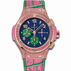 Hublot Big Bang Pop Art Anodized Blue Dial Set with Sapphires 18k Red Gold Limited Edition 341.PP.9089.LR.1633.POP15