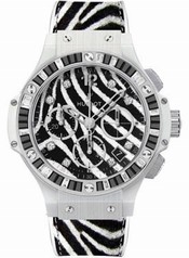 Hublot Big Bang Zebra Diamond Dial 18kt White Gold Chronograph Ladies Watch 341HW7517VR1975