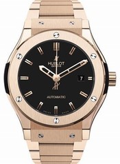 Hublot Classic Fusion Black Dial Gold - Tone Stainless Steel Band Automatic Men's Watch 542.OX.1180.OX