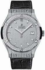 Hublot Classic Fusion Diamond Dial Black Leather Titanium Case Automatic Men's Watch 565.NX.9010.LR.1704