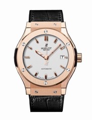 Hublot Classic Fusion White Dial Black Leather Automatic Men's Watch 542OX2610LR