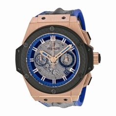 Hublot King Power Unico Gold Skeleton Sapphire Dial Automatic Men's Watch 701OQ0119HR