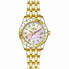 Invicta Angel Mother of Pearl Dial Gold-plated Ladies Watch 17488