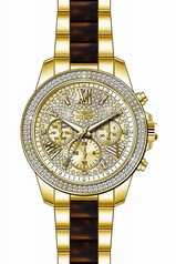 Invicta Angel Multi-Function Gold Crystal-set Gold-plated Ladies Watch 20509