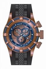 Invicta Bolt Chronograph Rose and Blue Dial Black Silicone Men's Watch 15780