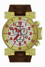 Invicta Coalition Forces Chronograph Champagne Dial Brown Polyurethane Men's Watch 18730