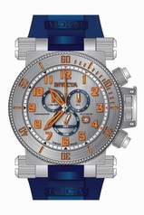Invicta Coalition Forces Chronograph Silver Dial Blue Polyurethane Men's Watch 18728