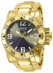 Invicta Excursion Black Dial 18kt Gold Ion-plated Men's Watch 6247