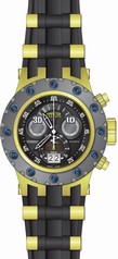 Invicta Excursion Reserve Chronograph Black Dial Black Polyurethane Gold Ion-plated Accents Men's Watch 18554