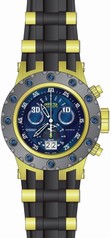 Invicta Excursion Reserve Chronograph Blue Dial Black Polyurethane Gold Ion-plated Accents Men's Watch 18555