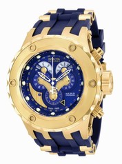 Invicta Excursion Reserve Chronograph Blue Dial Blue Polyurethane Gold Ion-plated Accents Men's Watch 18546