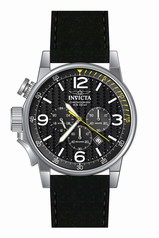 Invicta I-Force Chronograph Black Dial Black Leather Men's Watch 20129